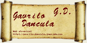 Gavrilo Dančula vizit kartica